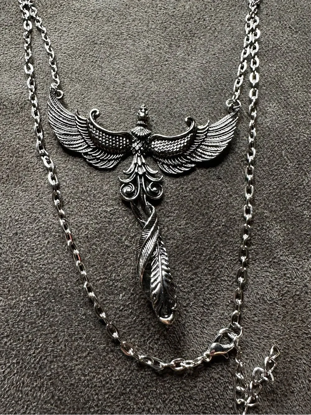 Silver Phoenix Pendant Necklace - unisex
